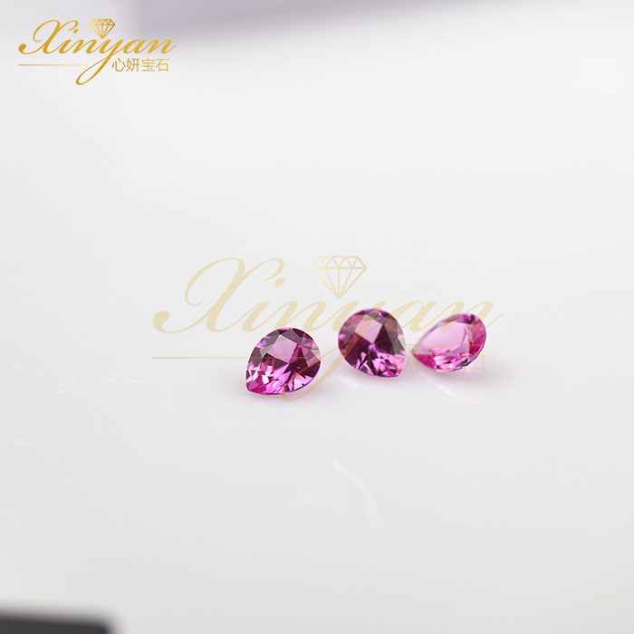 synthetic corundum 3# PINK color pear shape