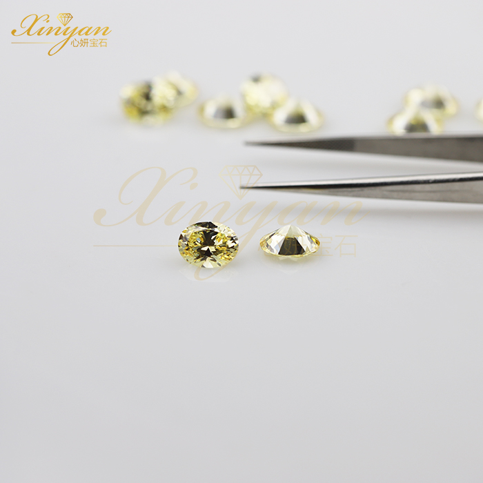 5A yellow CZ Oval 8×10mm normal quality in stock
