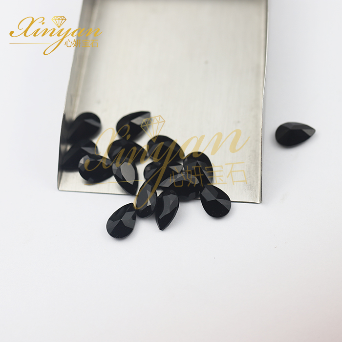 black color glass Pear shape in stock