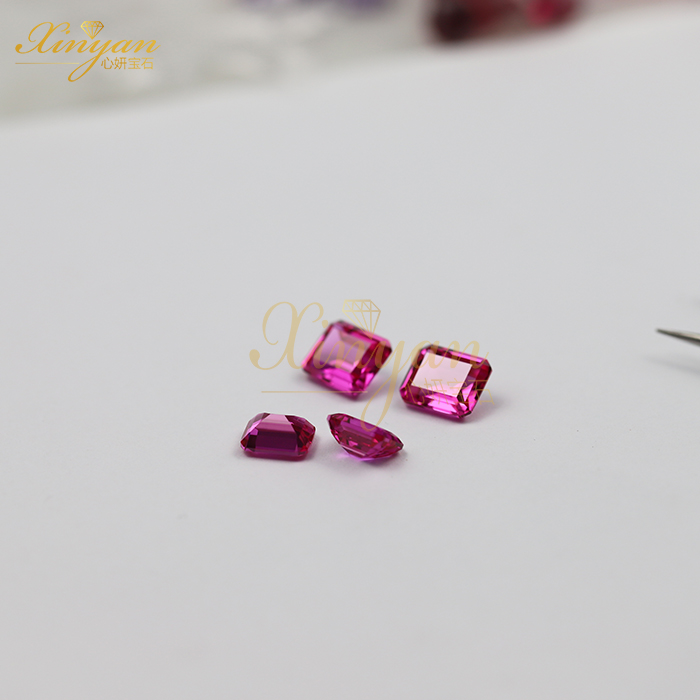 corundum 3# PINK emerald shape in stock