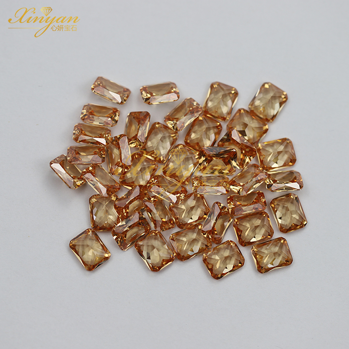 champagne cubic zirconia octangle shape 8×10mm in stock