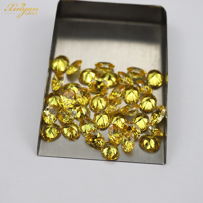 yellow CZ oval shape 8×10mm loose stones