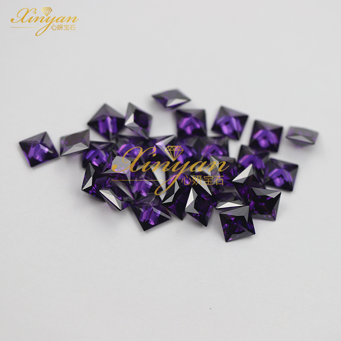D Amethyst color CZ SQ shape all size factory price