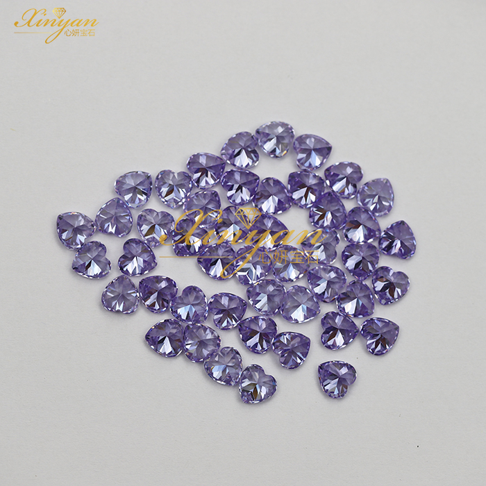 Lavdenver color CZ heart shape all size in stock