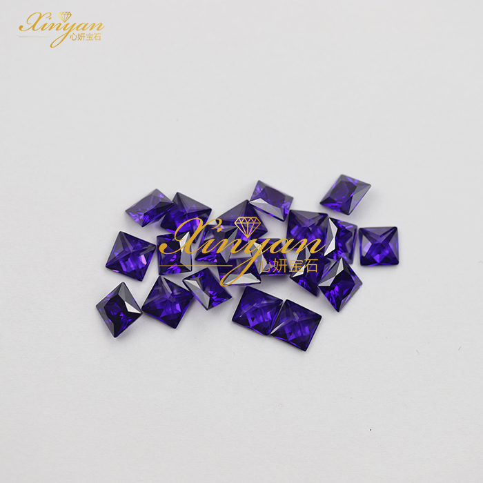 D Violet CZ loose stones square shape in stock