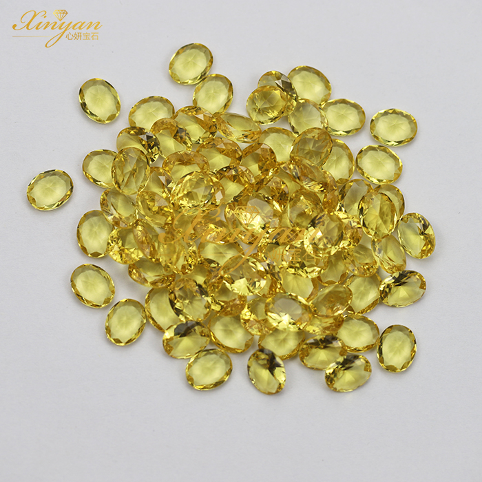 yellow glass oval 8×10mm in stock wholesale