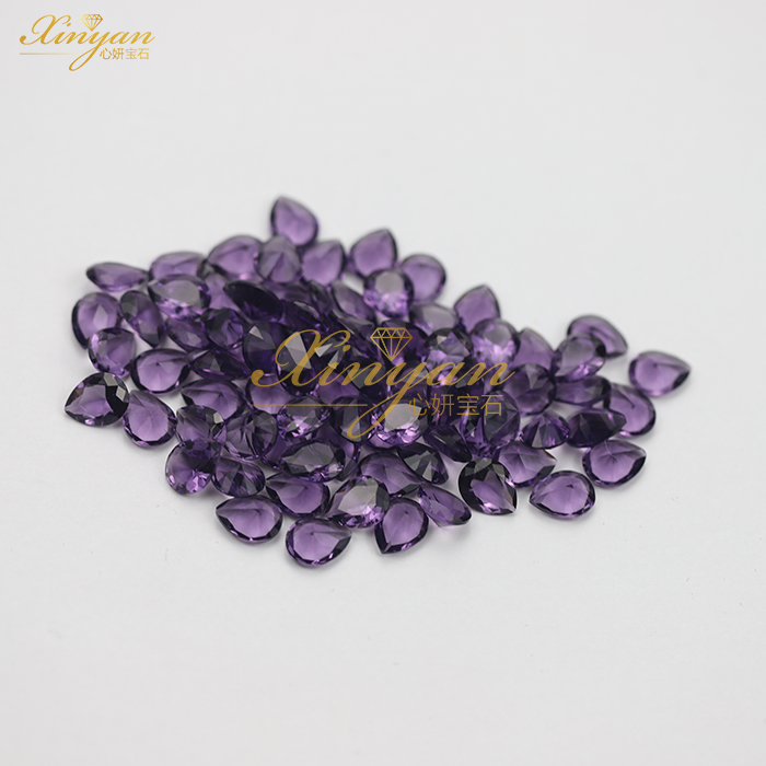 purple color glass pear shape in stock wholesale