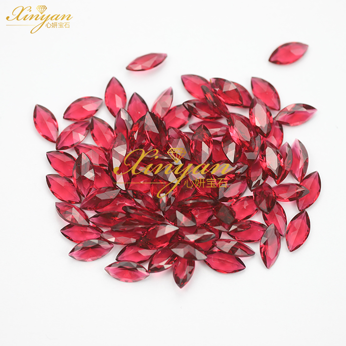 rose red color glass MQ shape all size in stock