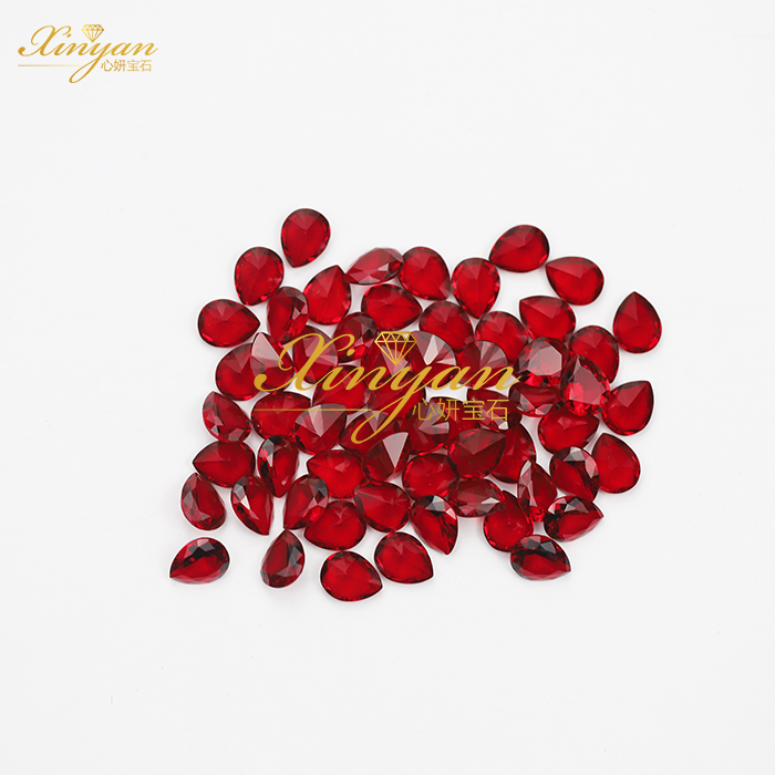 glass stone red color round shape in stock