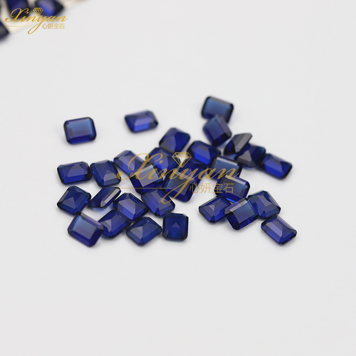 blue sapphire glass OCT emerald shape factory price
