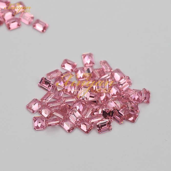 PINK CZ OCT emerald shape in stock wholesale