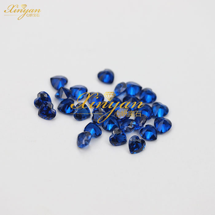 113# spinel blue heart shape 8mm factory price