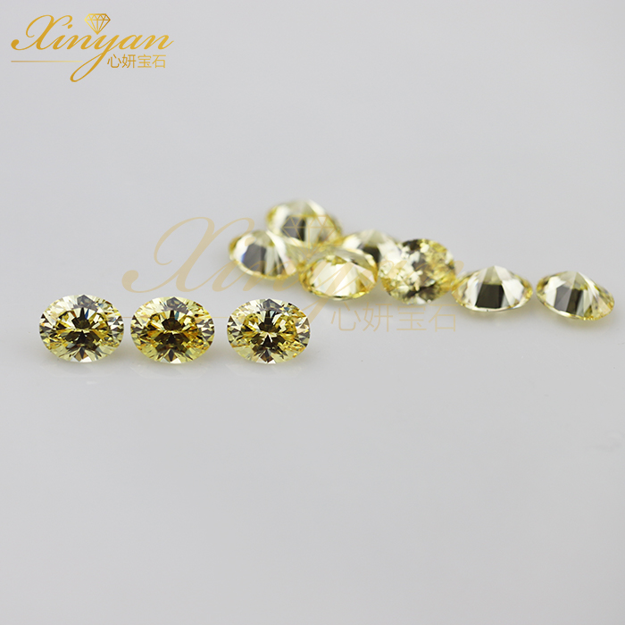 5A yellow CZ Oval 8×10mm normal quality in stock