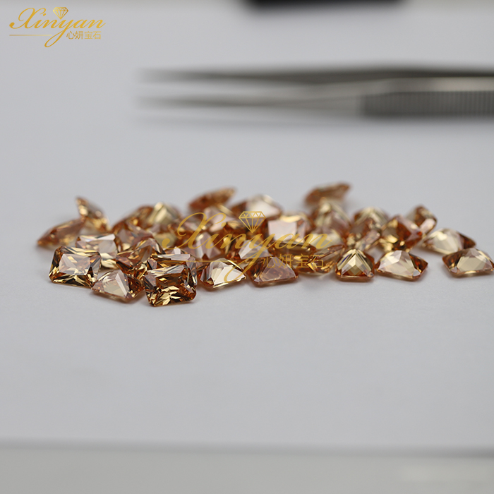 champagne cubic zirconia octangle shape 8×10mm in stock