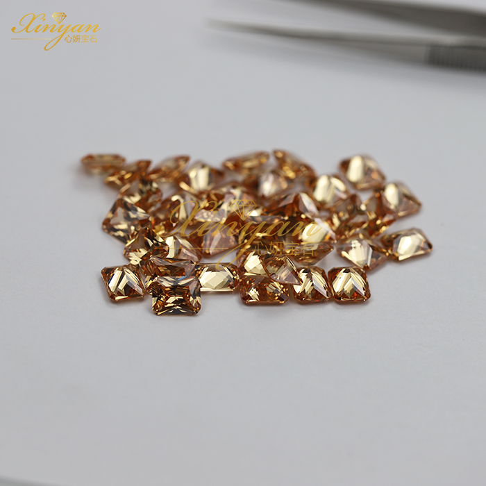 champagne cubic zirconia octangle shape 8×10mm in stock