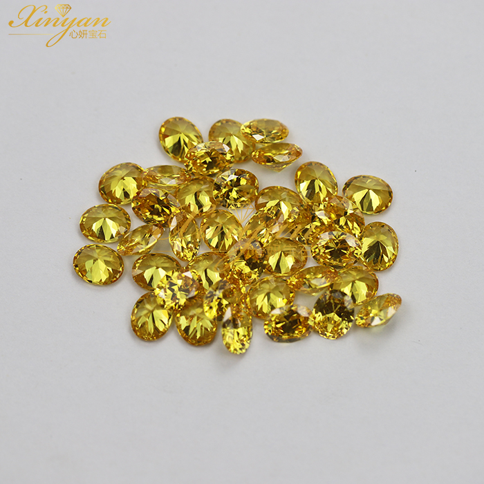 yellow CZ oval shape 8×10mm loose stones