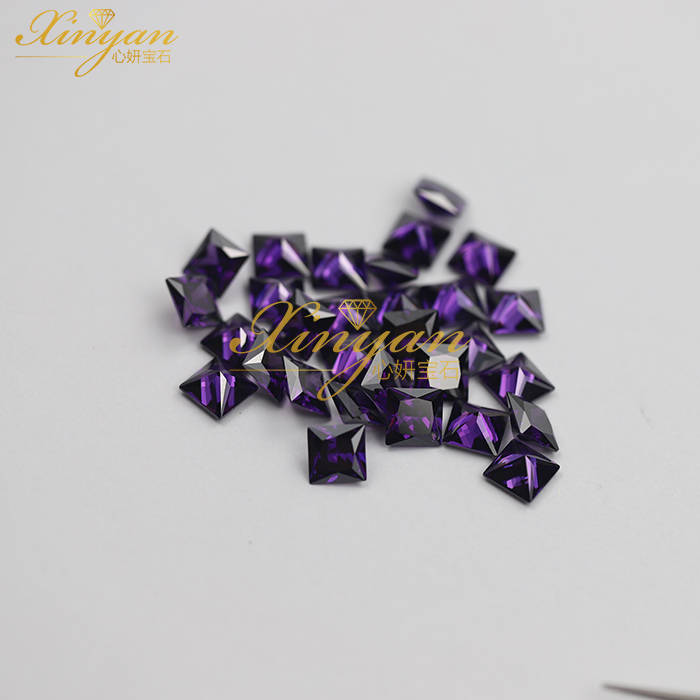 D Amethyst color CZ SQ shape all size factory price