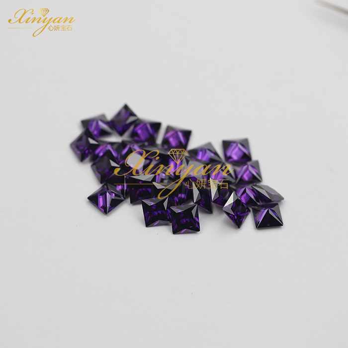 D Amethyst color CZ SQ shape all size factory price