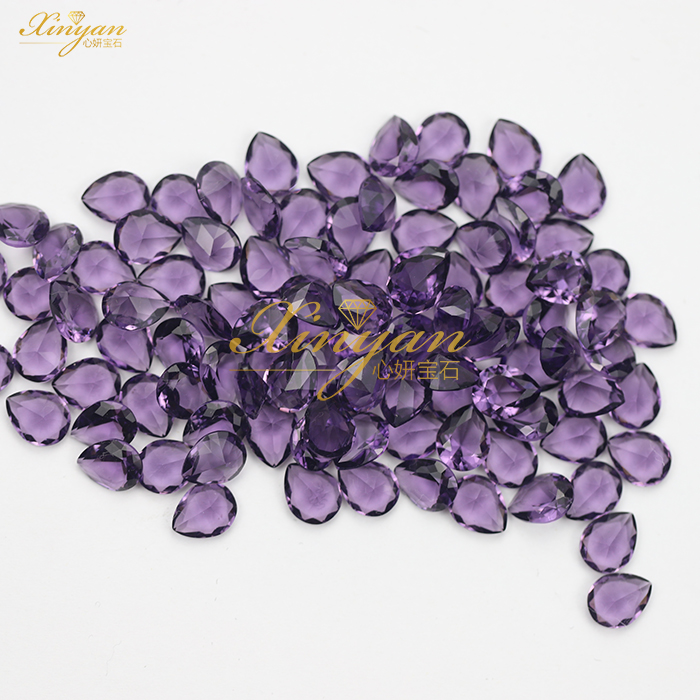 purple color glass pear shape in stock wholesale