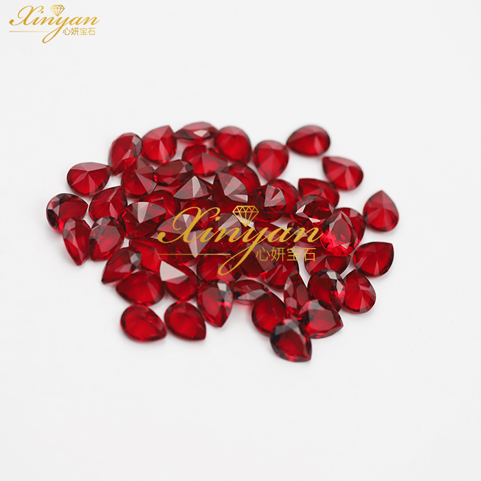 glass stone red color round shape in stock