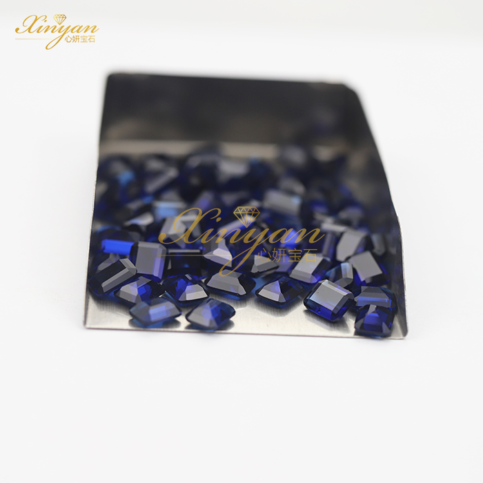 blue sapphire glass OCT emerald shape factory price