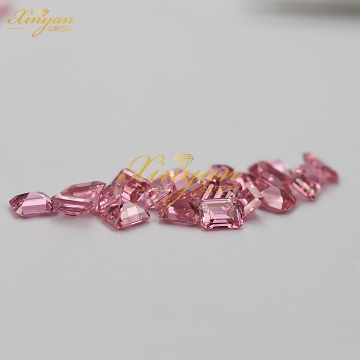 PINK CZ OCT emerald shape in stock wholesale