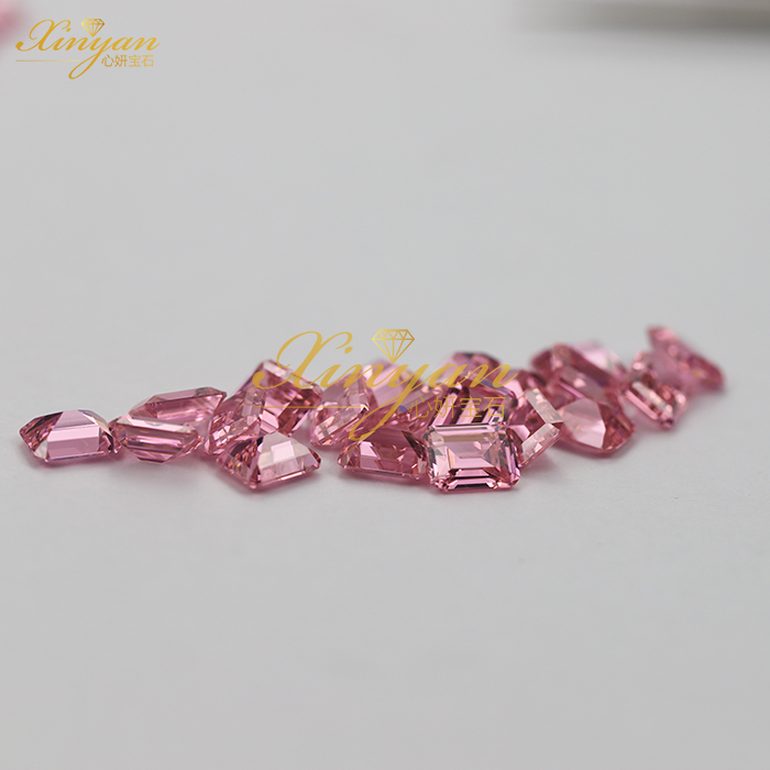 PINK CZ OCT emerald shape in stock wholesale