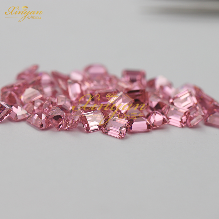 PINK CZ OCT emerald shape in stock wholesale