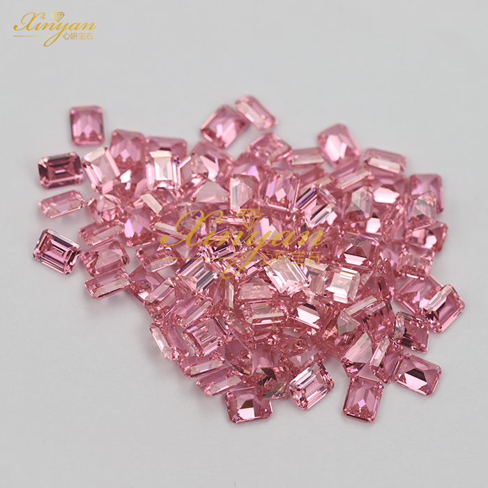 PINK CZ OCT emerald shape in stock wholesale