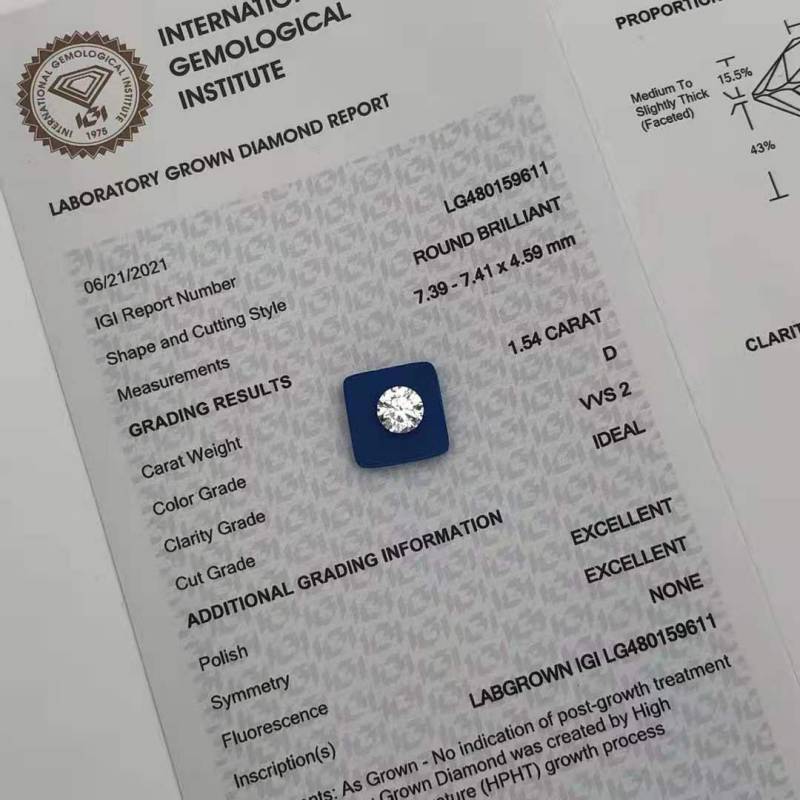 IGI 1.54CT D/VVS2 ID  EX EX